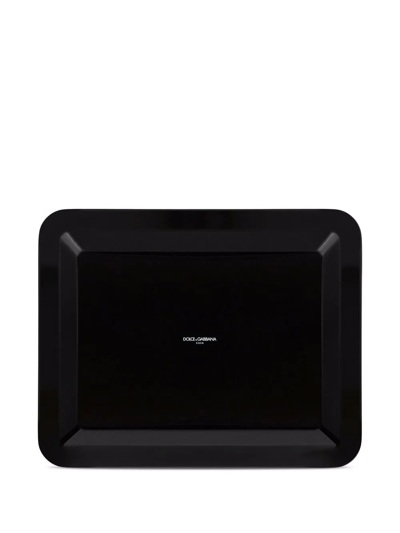 Dolce & Gabbana Wooden Tray Medium Multicolor Unisex Onesize In Black