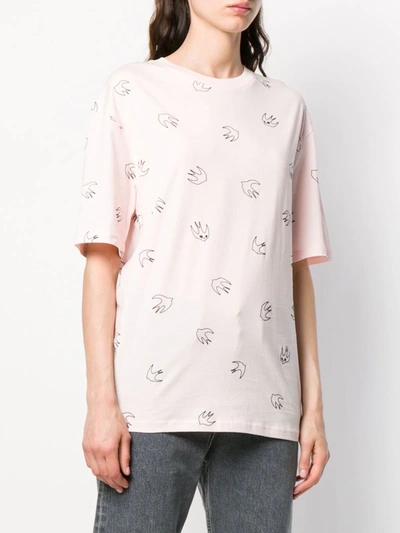 Shop Mcq By Alexander Mcqueen Swallow Swarm Print T-shirt In Pink