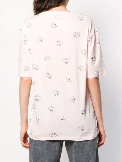 Shop Mcq By Alexander Mcqueen Swallow Swarm Print T-shirt In Pink