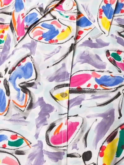 Pre-owned Fendi Silk Butterfly Print Shirt Dress In Multicolour