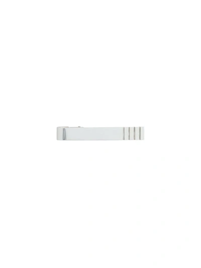 Shop Thom Browne 4-bar Silver Long Tie Bar In Metallic