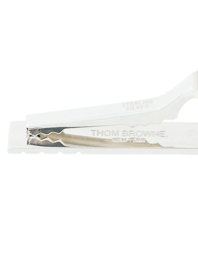 Thom Browne Silver Classic Long Tie Bar In Metallic
