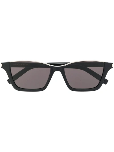 Shop Saint Laurent Dylan Rectangular-frame Sunglasses In Black