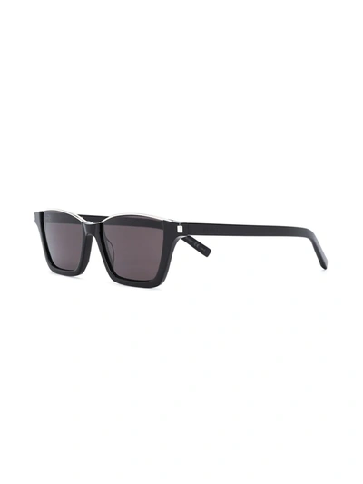 Shop Saint Laurent Dylan Rectangular-frame Sunglasses In Black