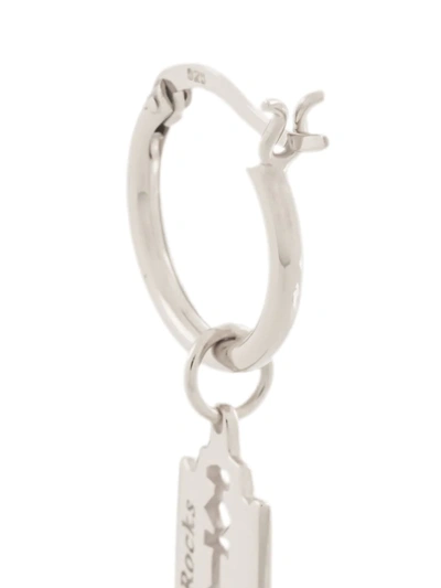 Shop True Rocks Razor Hoop Earring In Silver