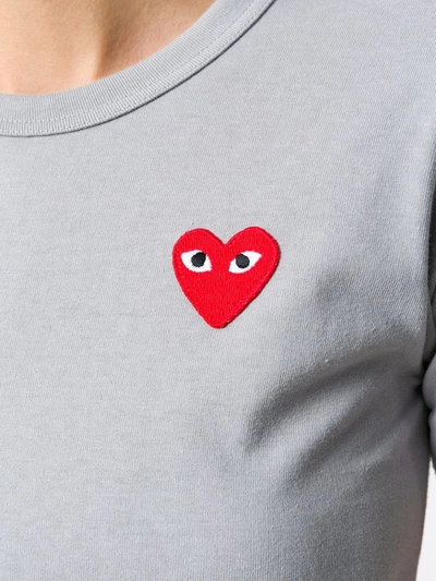 Shop Comme Des Garçons Play Logo Print T-shirt In Grey