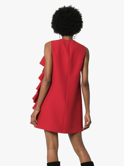 Shop Valentino Ruffle-trimmed A-line Mini Dress In Red