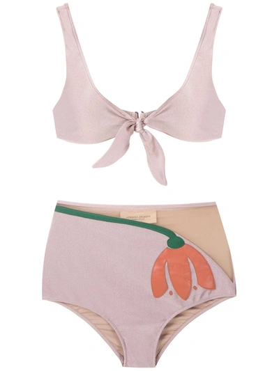 Shop Adriana Degreas Tulipa Hot Pants Bikini Set In Purple