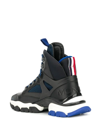 MONCLER PANELLED HIGH-TOP SNEAKERS - 黑色