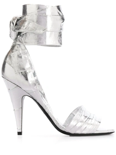 Shop Tom Ford Ankle Strap High-heeled Sandals In Silver