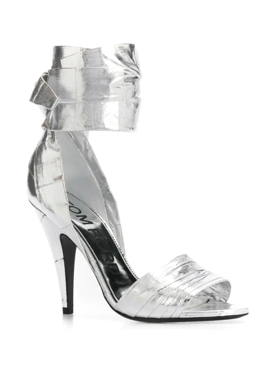 Shop Tom Ford Ankle Strap High-heeled Sandals In Silver