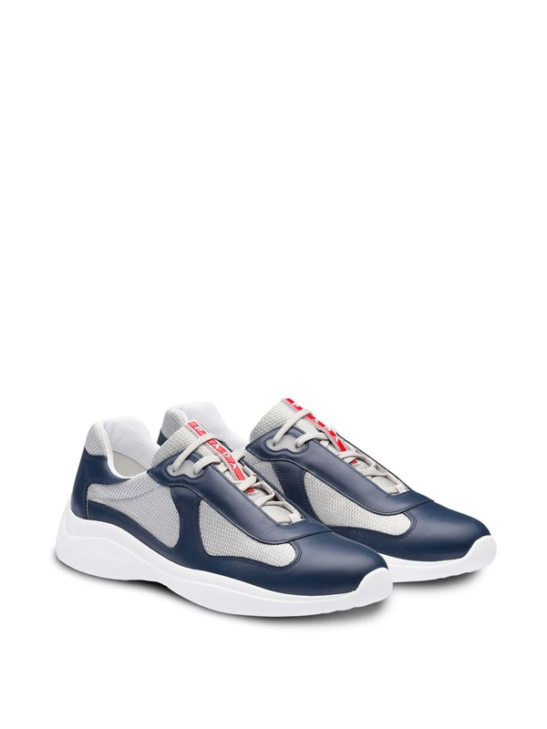 navy blue prada americas cup sneakers