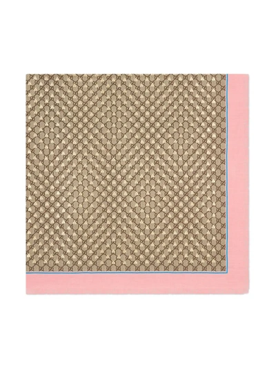 Shop Gucci Gg Bees Motif Scarf In Neutrals