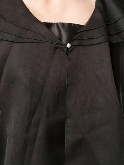 Shop Giorgio Armani Layered Poncho Jacket In Black
