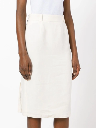 Pre-owned Versace Classic Pencil Skirt In White