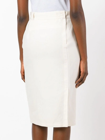 Pre-owned Versace Classic Pencil Skirt In White