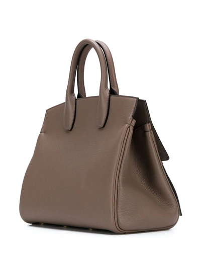 Shop Ferragamo Studio Tote Bag In Grey