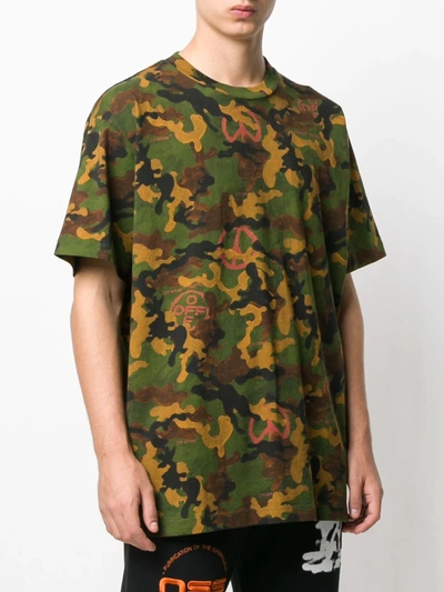 Shop Off-white Camouflage Print Short-sleeved T-shirt In Green
