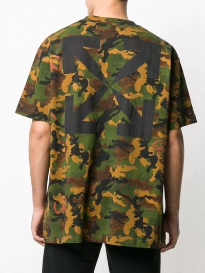 Shop Off-white Camouflage Print Short-sleeved T-shirt In Green