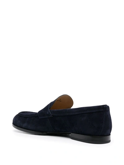 Shop Tod's Penny Bar Loafers In Blue