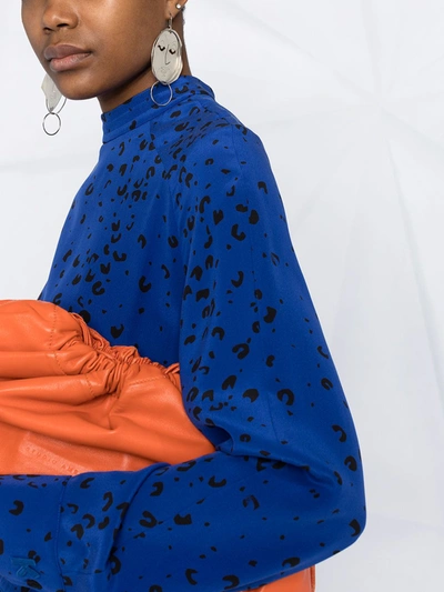 Shop Kenzo Leopard Print Mid-length Dress In Blue
