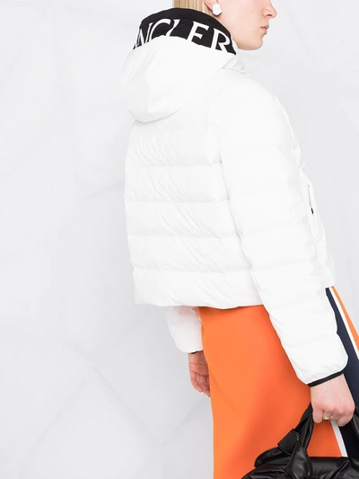 Shop Moncler Cropped Quilted Puffer Jacket In White