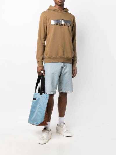 Hide & Jack Logo-print Pullover Hoodie In Brown