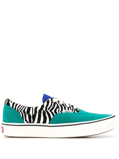 Shop Vans Comfycush Era Low-top Zebra Trainers In Green