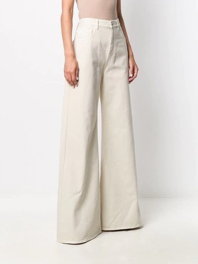 Attico Hoch Sitzende Schlagjeans In White