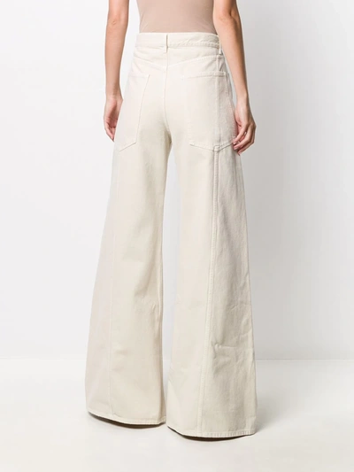 Attico Hoch Sitzende Schlagjeans In White