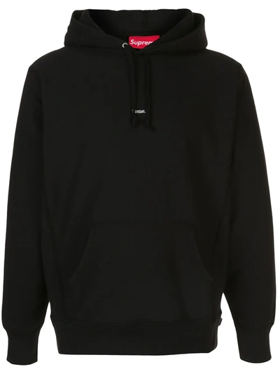 Shop Supreme Micro Logo Cotton Hoodie In Black