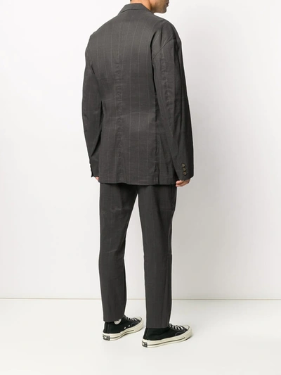 Pre-owned Dolce & Gabbana 1990s Pinstriped Two Piece Suit In Grey