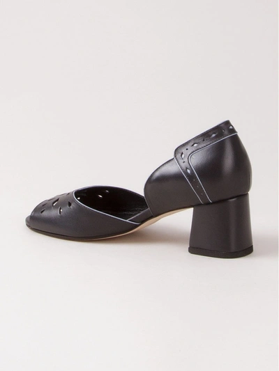 Sarah Chofakian Chunky Heel Pumps In Black
