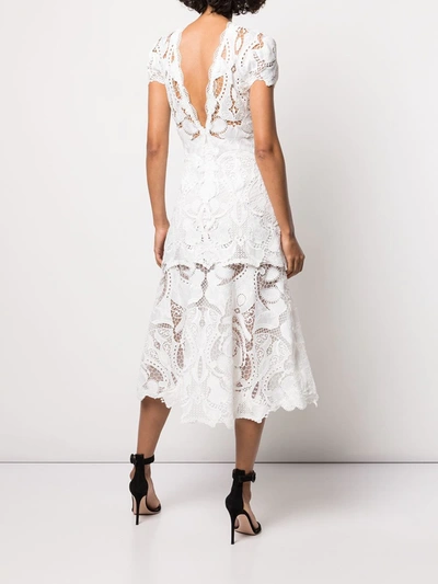 Simkhai Signature Laura Lace Midi Dress In 白色