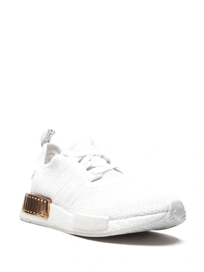 Adidas Originals Nmd_r1 "white/copper Metallic" Sneakers In White