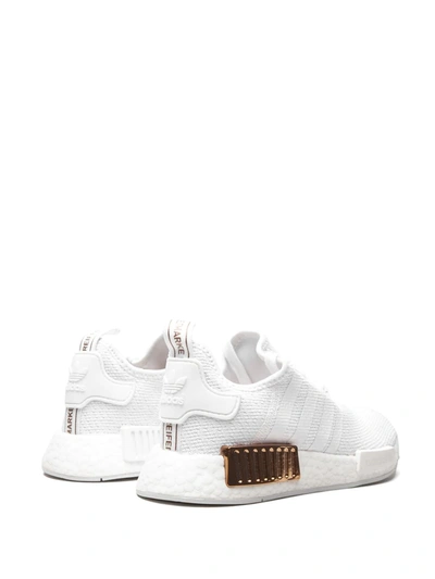 Adidas Originals Nmd_r1 "white/copper Metallic" Sneakers In White