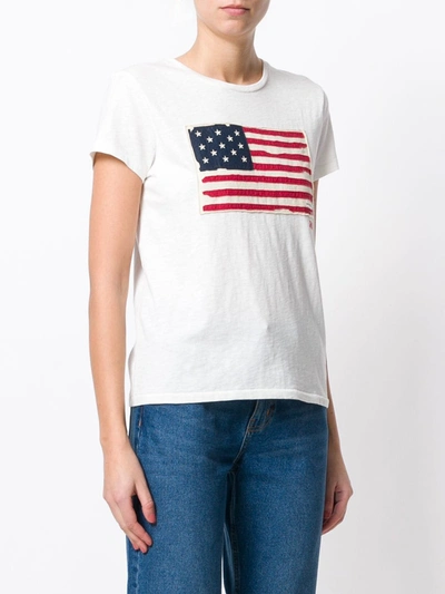 Shop Polo Ralph Lauren Flag-print Cotton T-shirt In Neutrals