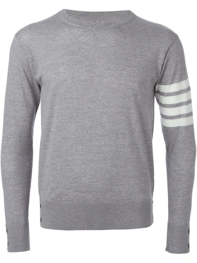 Shop Thom Browne 4-bar Merino Pullover In Grey