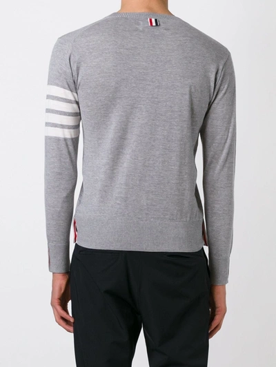 Shop Thom Browne 4-bar Merino Pullover In Grey