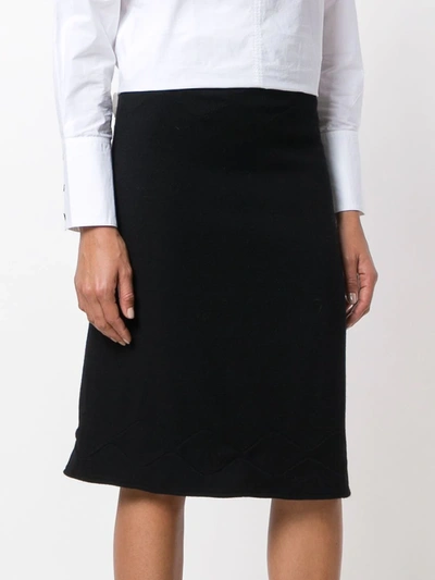 Pre-owned Jil Sander Vintage Scallop Stitch Detail Skirt In Black