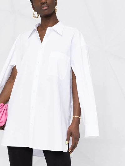 Shop Valentino Cape-style Buttoned Shirt In White