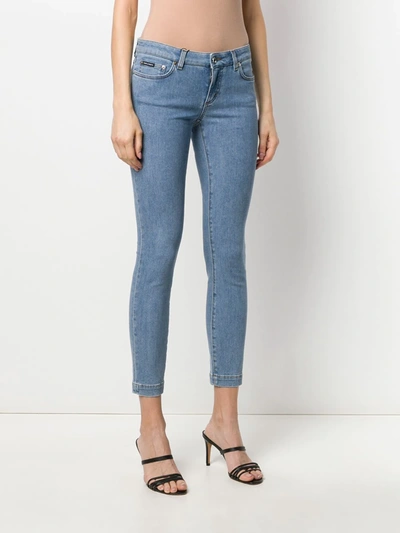 Shop Dolce & Gabbana Skinny Cropped Jeans In Blue