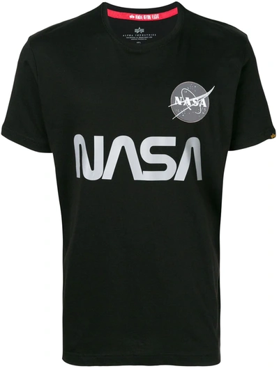 Shop Alpha Industries Nasa T-shirt In Black