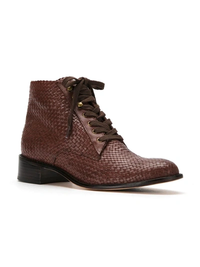 Shop Sarah Chofakian Leather Ankle Length Boots In Brown