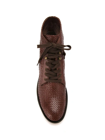 Sarah Chofakian Leather Ankle Length Boots In Brown