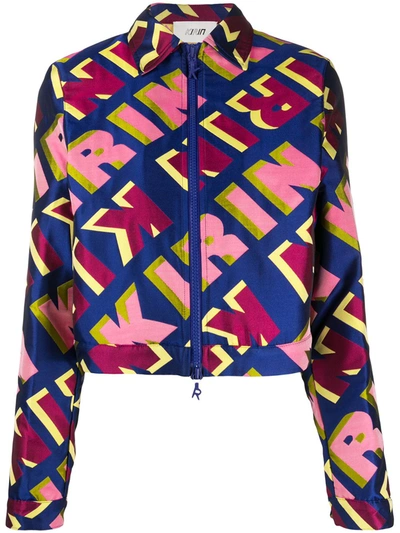 Shop Kirin All-over Logo Jacket In Blue