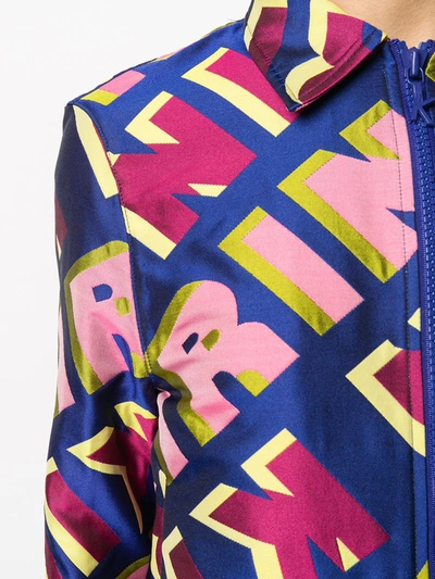 Shop Kirin All-over Logo Jacket In Blue