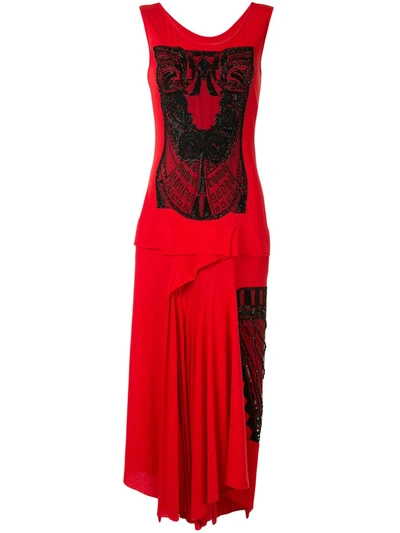 Shop Yohji Yamamoto 40 Technorama Pintuck Dress In Red