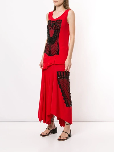Shop Yohji Yamamoto 40 Technorama Pintuck Dress In Red