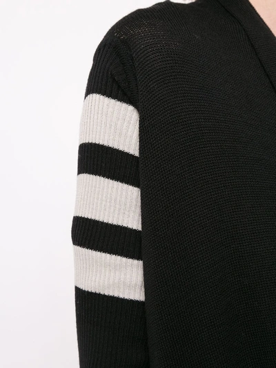 Shop Rick Owens Stripe Detail Sleeve Jacket In Black